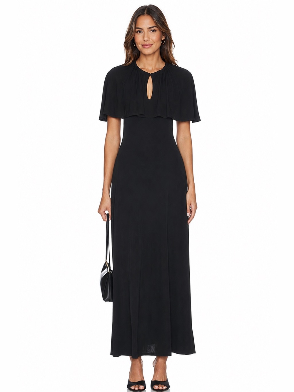 WeWoreWhat Cape Maxi Dress in Black